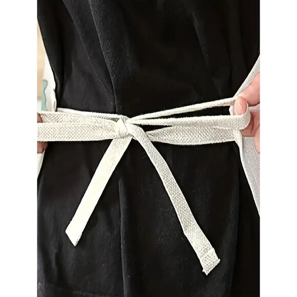 ⭐ Dad Graphic Bib Grilling Apron BBQ Tie Back Mens Blck Kitchen Baking NWOT - Picture 2 of 3